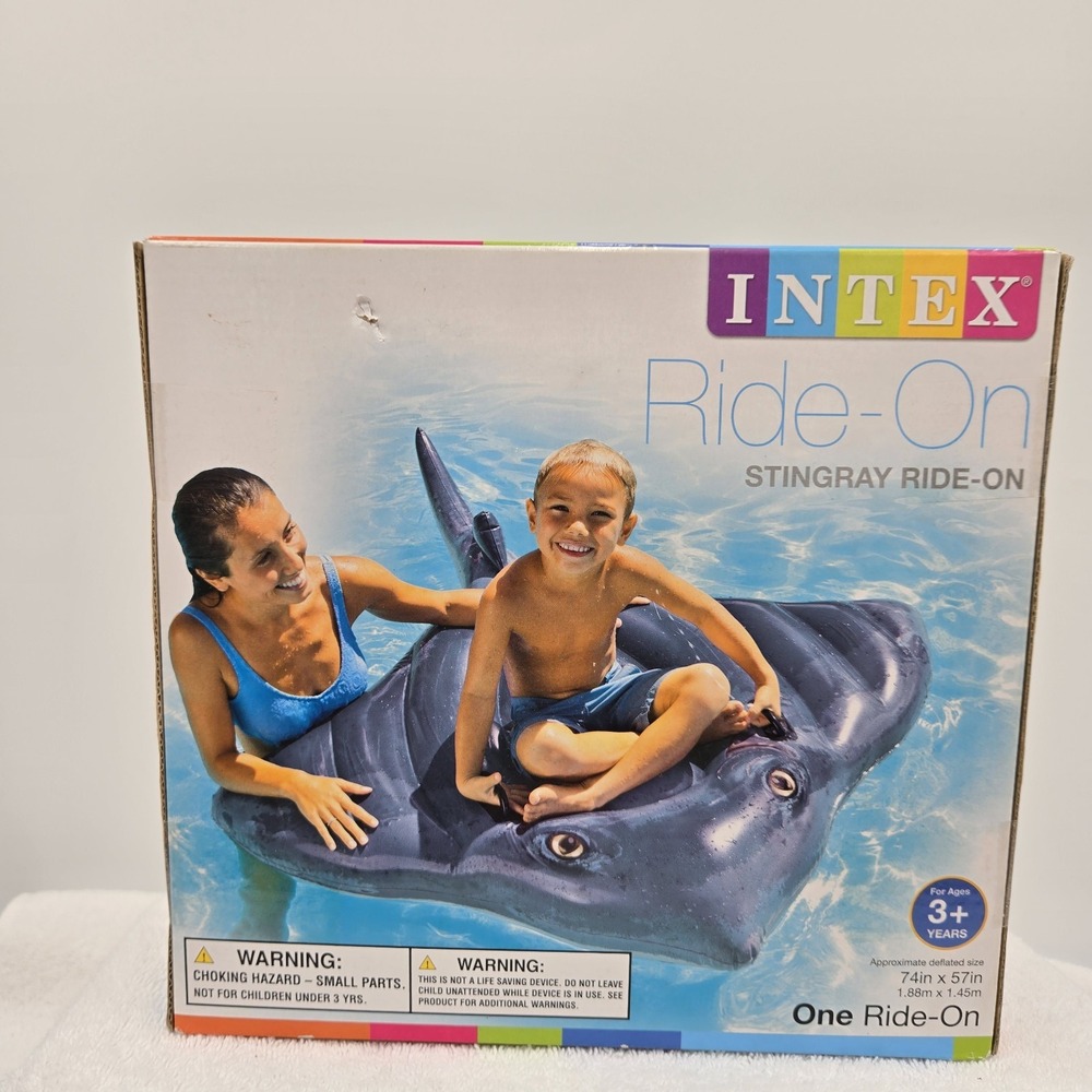 INTEX ~ Stingray Ride-On ~ Pool Inflatable ~ 74" x 57" ~ Float ~ New In Box - Picture 2 of 6